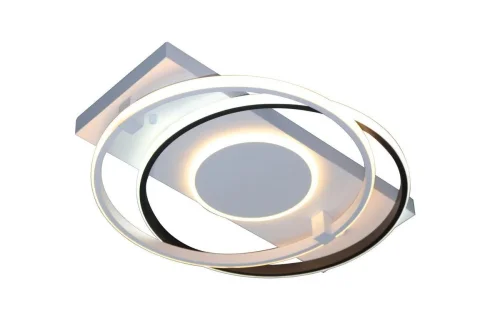 Светильник потолочный LED с пультом HIGH-TECH LED LAMPS 82003 Natali Kovaltseva белый на 1 лампу, основание белое чёрное в стиле хай-тек с пультом кольца фото 4